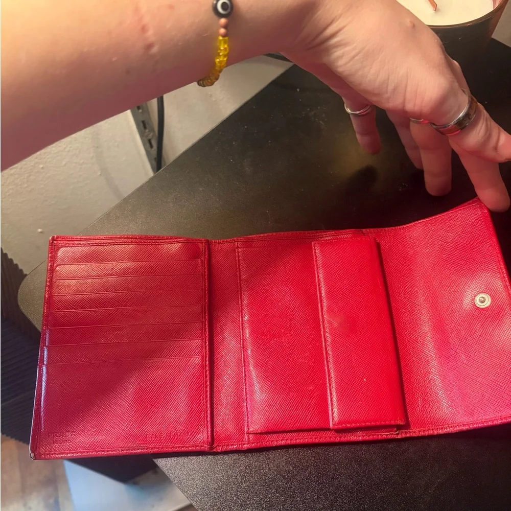 Prada Scarlet Red Leather Wallet